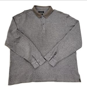 Massimo Dutti Grey Polo Shirt Long-Sleeved Knit